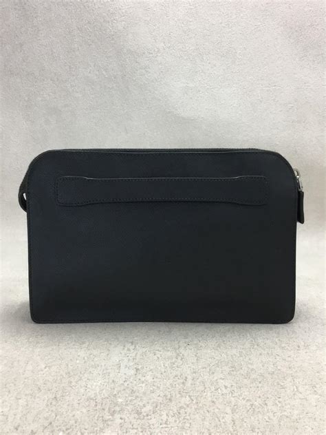 Used Prada Vr0056 Saffiano Clutch Bag Second Leather Black 